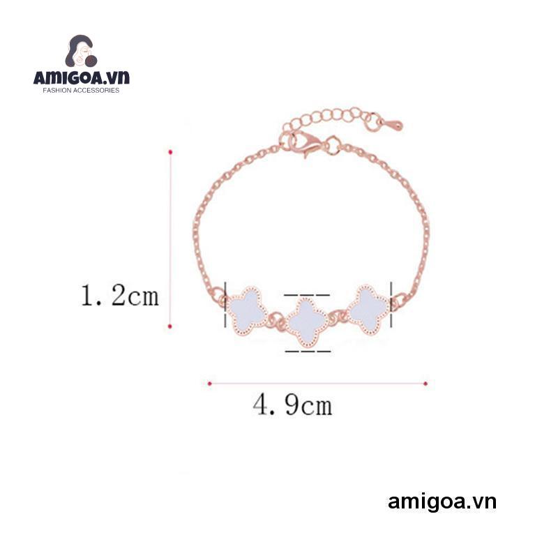 ✨✨Vòng tay kim loại phối mặt hình cỏ bốn lá thời trang Hàn Quốc xinh xắn