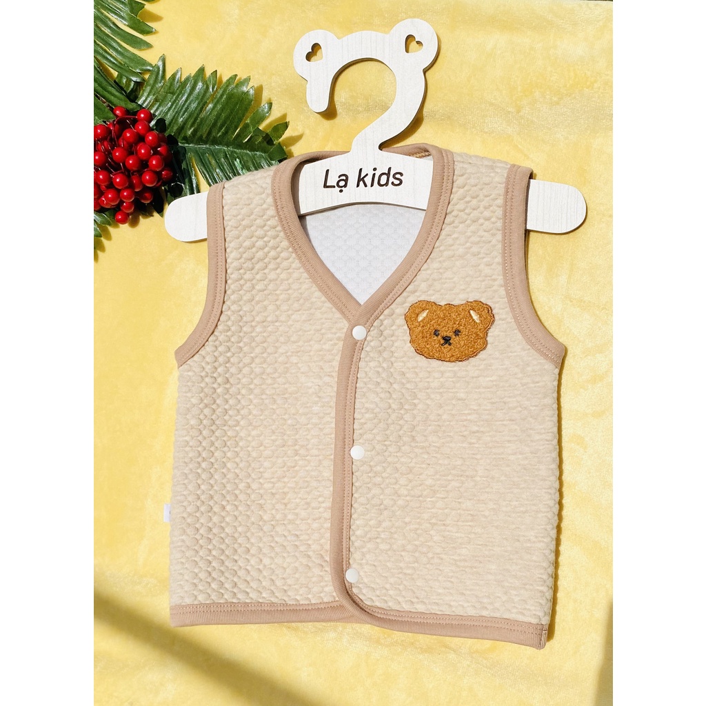 Áo khoác ghile Noel, Tết trần bông gấu thêu cho bé 0-2 tuổi, [LK-063]