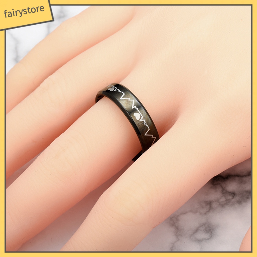 Nhẫn Thép Không Gỉ Họa Tiết Điện Tâm Đồ Dạ Quang