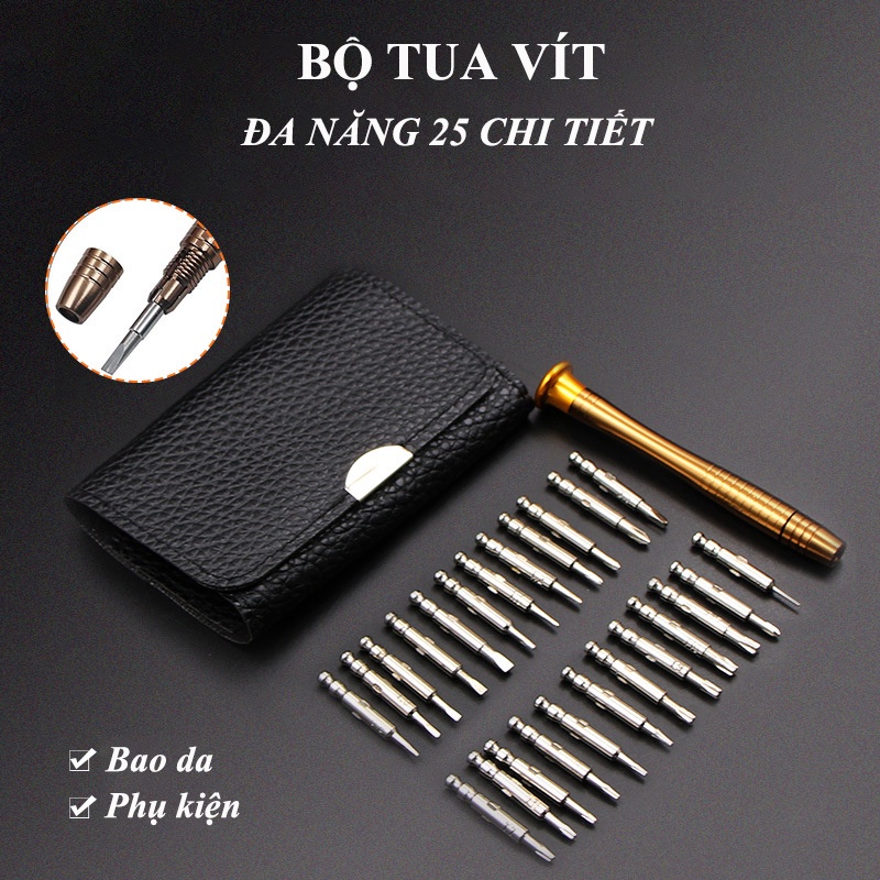 Bộ tua vít tháo mở sửa chữa điện thoại, máy tính (gồm 25 dụng cụ)