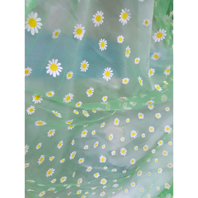 Sỉ Vải Voan lưới hoa cúc hot trend đủ màu tuyển sỉ ctv