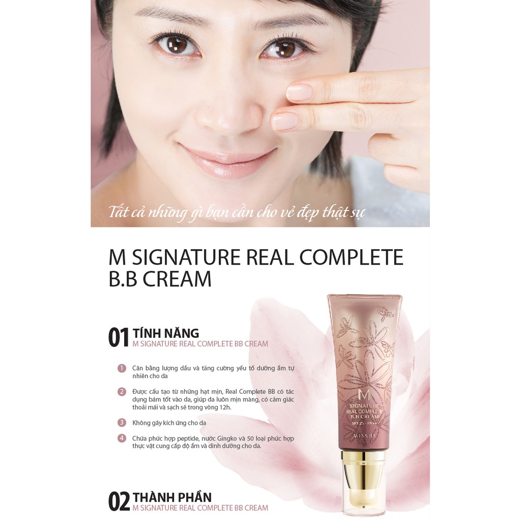 {XẢ KHO SỈ} Kem Nền Đa Năng MISSHA Singnature Real Complete B.B Cream SPF25 / PA++ 45g