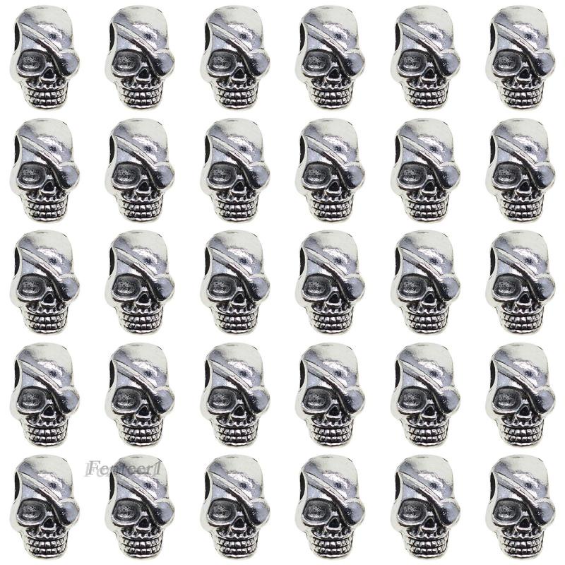 1 [Fenteer1] 10 / 20 / 30 Hạt Charm Đầu Lâu 2mm Làm Trang Sức