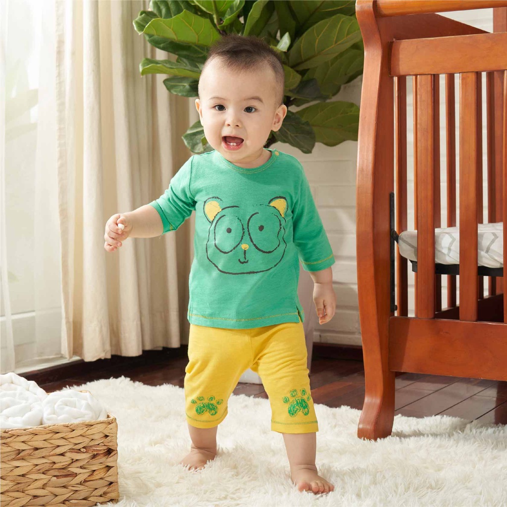 LULLABY Bộ quần áo tay lỡ bé trai/bé gái NH7778B