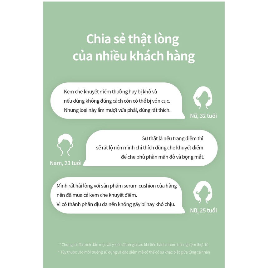 Che khuyết điểm che phủ cao mỏng mịn tiệp da 5g