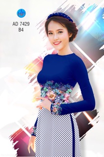 Vải áo dài chấm bi