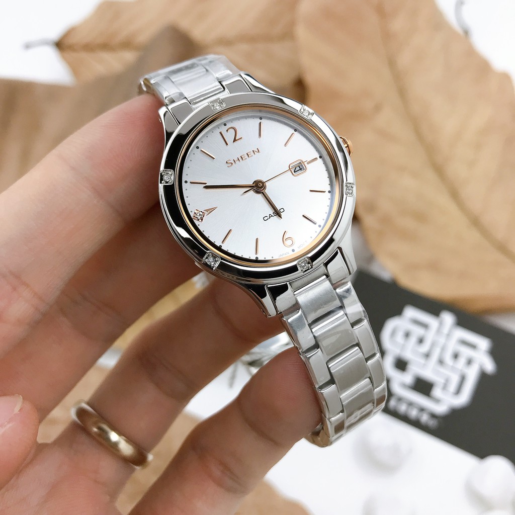 Đồng hồ nữ Casio SHEEN SHE-4533 / SHE-4533D-7A mặt kính Sapphire chống trầy, hàng chính hãng