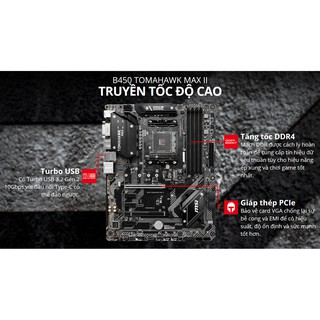 Bảng mạch chính MSI B450 TOMAHAWK MAX II (Socket AM4 ( Mới nguyên BOX -BH 36 Th )