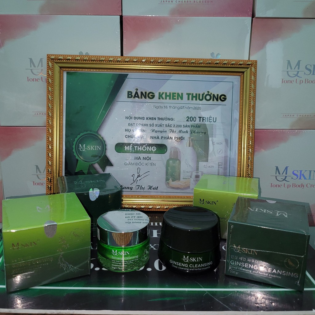 Bột rửa mặt nhân sâm MQSkin  MQSKIN giảm thâm mụn, tàn nhang, thay da tái tạo da cùng serum mqskin