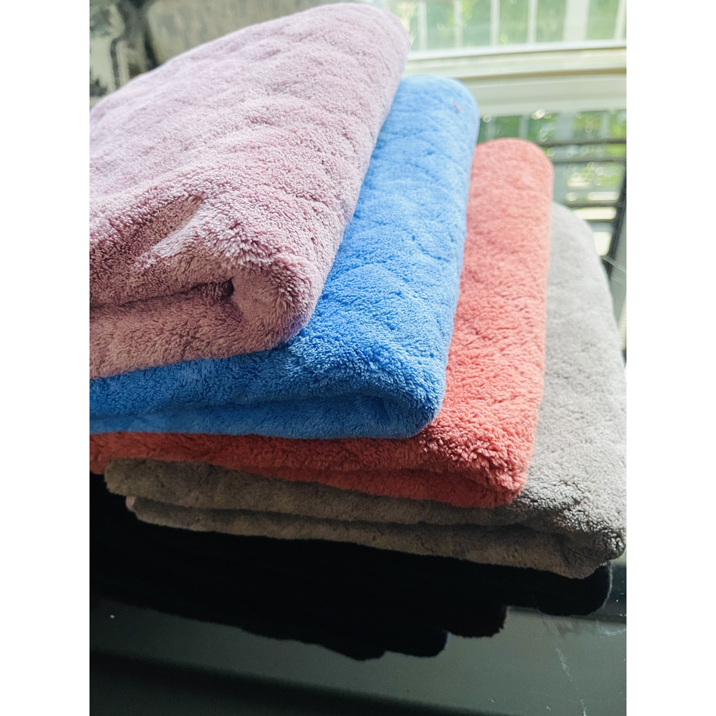 Khăn tắm lông cừu vân chám chìm, KT 70x140cm