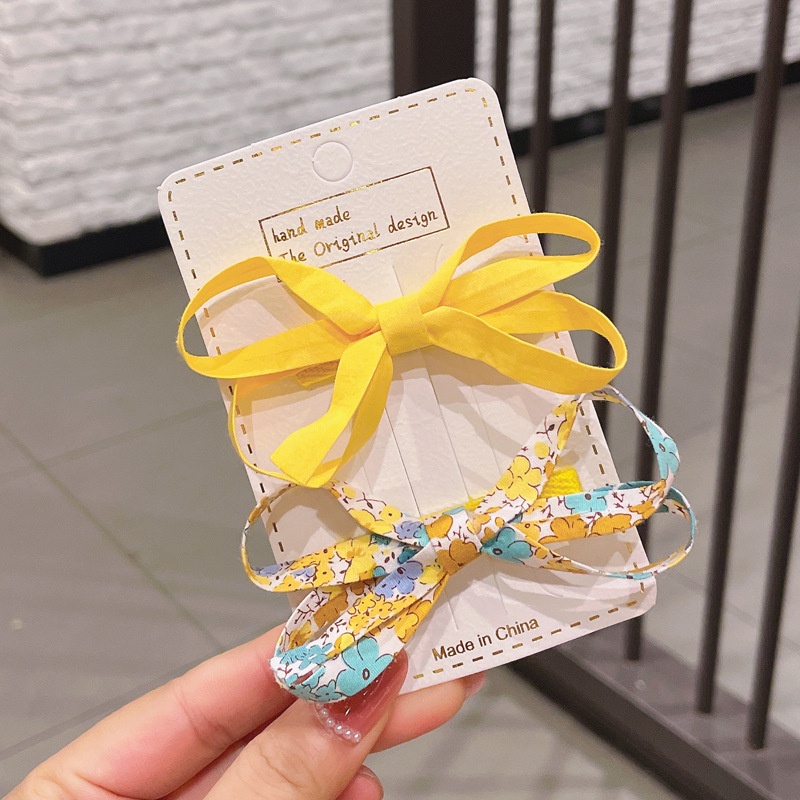 Set 2 Kẹp Tóc Hình Nơ Phong Cách Hàn Quốc Dễ Thương Cho Bé Gái