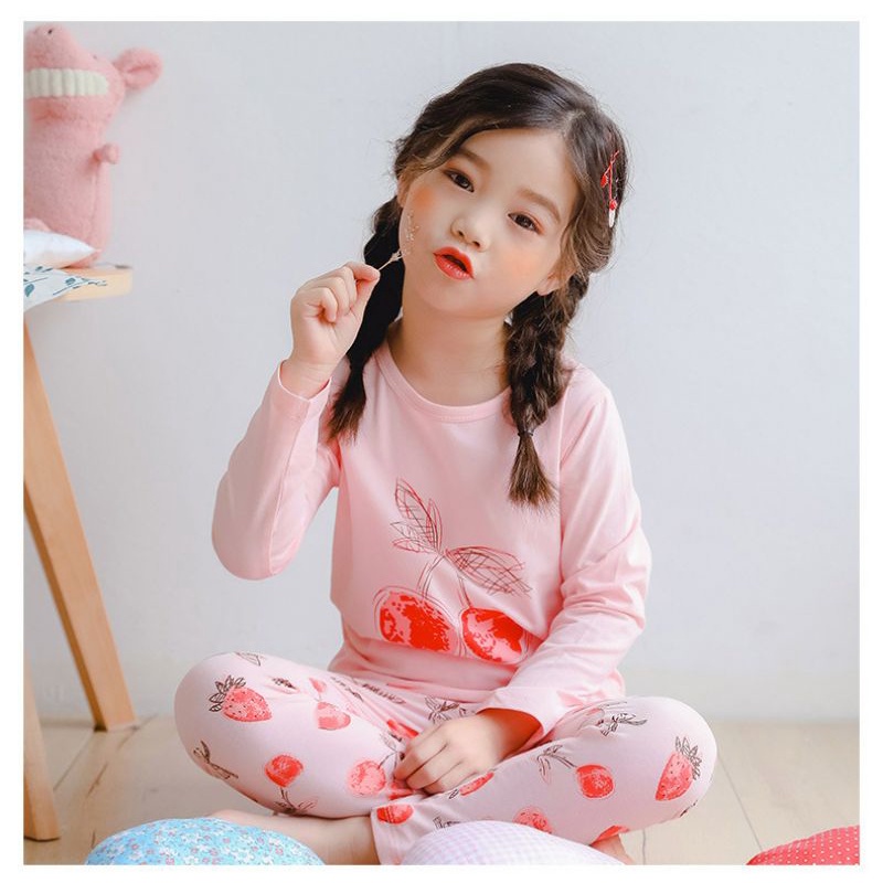 Set bộ quần áo dài tay bé gái thu đông chất cotton Belalu