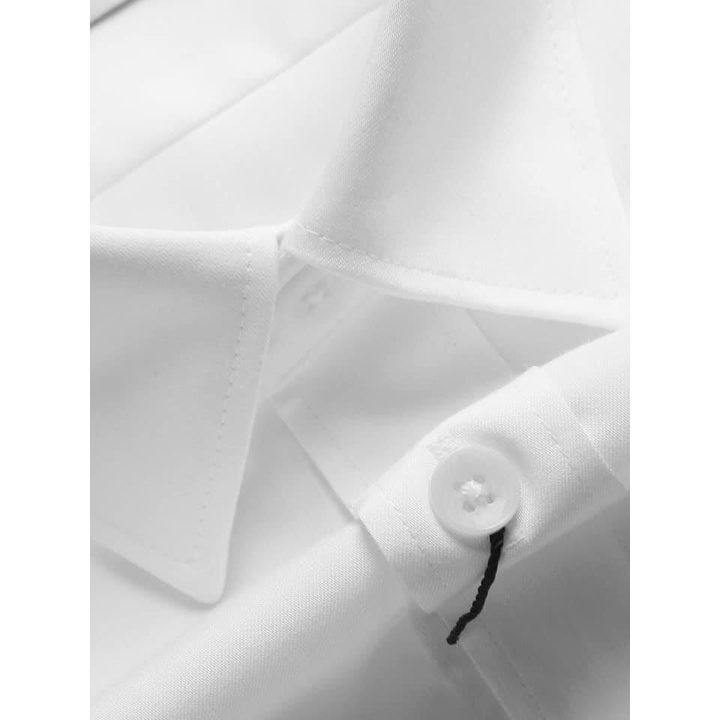 Áo sơ mi trắng dài tay nam ARISTINO ALSR07 somi công sở vải sợi tre cao cấp mềm mịn trơn màu dáng suông tà lượn có túi