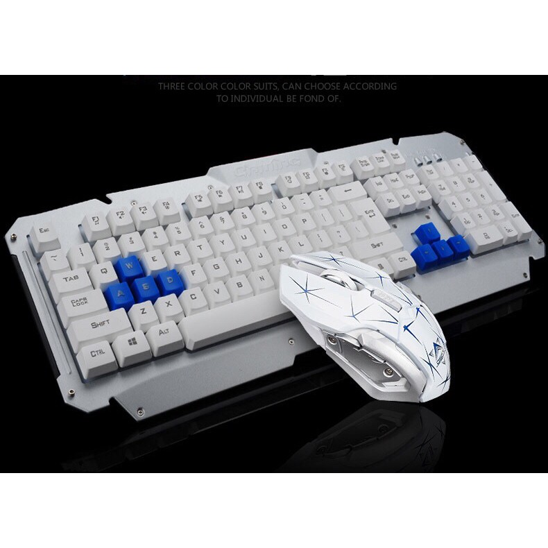 Bộ Bàn Phím Và Chuột Kim Loại Không Dây Free Wolf HK1600 Siêu Đẹp, Siêu Ngầu | BigBuy360 - bigbuy360.vn