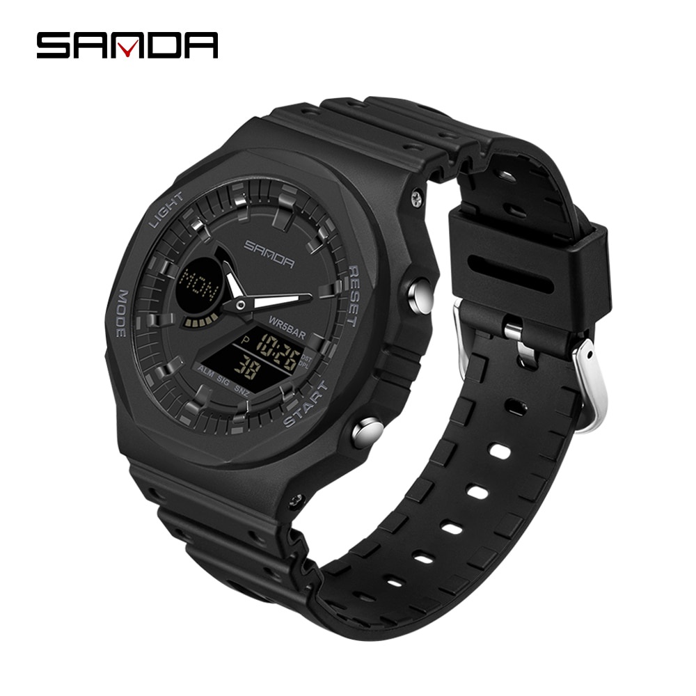 Sanda Nam Và Nữ Giản Dị Mới#Đồng Hồ Quartz Điện Tử Chống Thấm Nước 39; s 50M