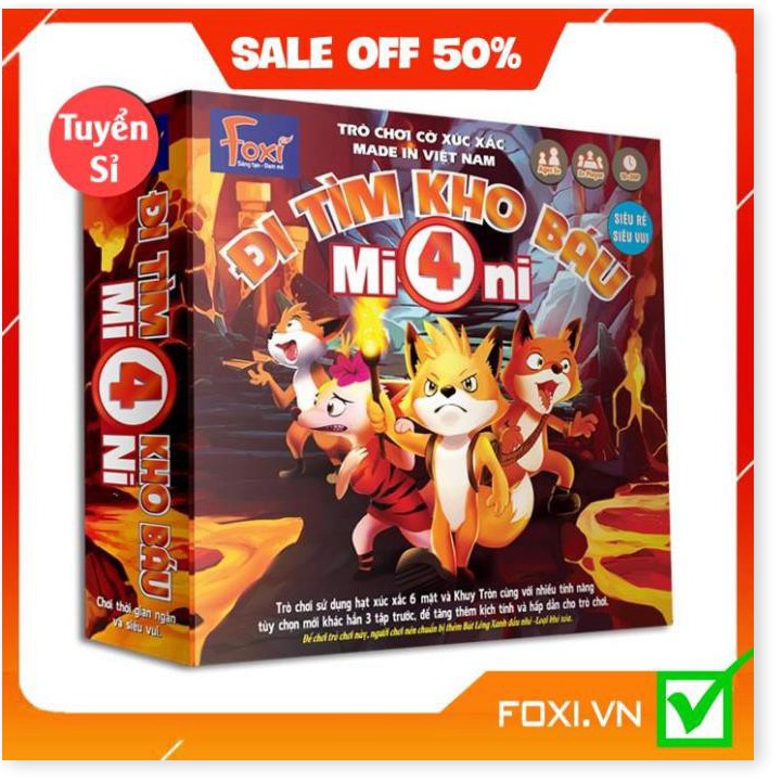 Board game-Đi tìm kho báu Mini 4 Foxi-trò chơi phát triển khả năng nhớ-logic-suy luận-phán đoán