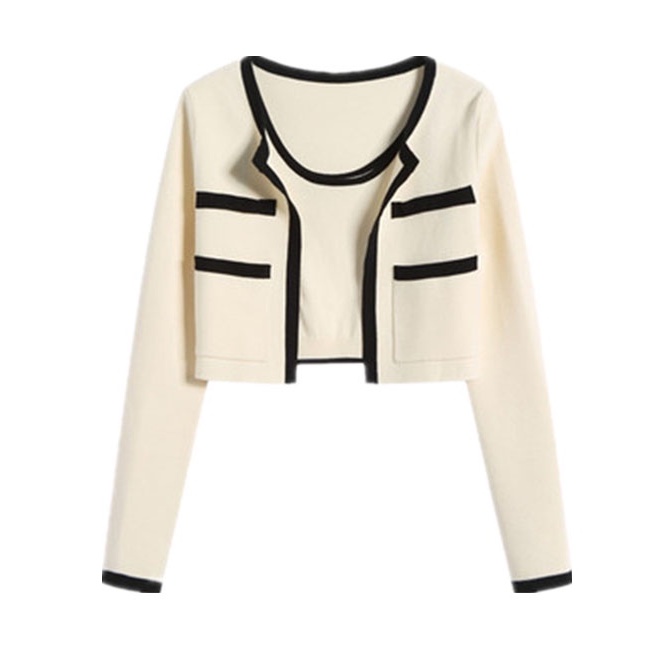 NUZIRO  Bộ áo khoác cardigan  dệt kim và áo dây phong cách Hàn Quốc cho nữ