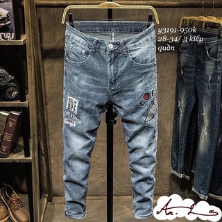 QUẦN JEANS NAM THÊU HỌA TIẾT PHONG CÁCH [An.Lee SHOP]