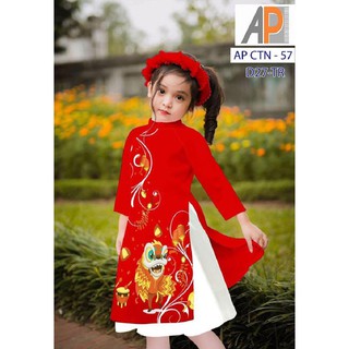 Áo dài cách tân cho bé gái kèm chân váy và mấn