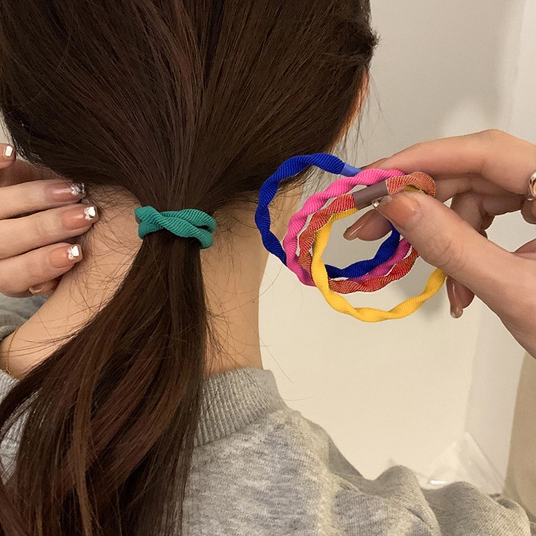 Set 5 Dây Buộc Tóc Co Giãn Nhiều Màu Sắc Cho Nữ