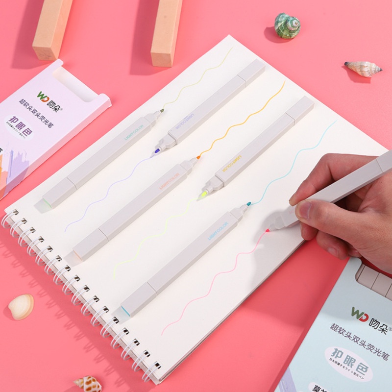 Bộ bút viết bullet journal 3 vintage màu dạ quang pastel TOGU - Bút đánh dấu bút nhớt highlight maker sổ tay cute