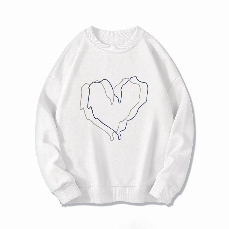 Áo Hoodie Nữ Dáng Rộng Cổ Tròn In Chữ