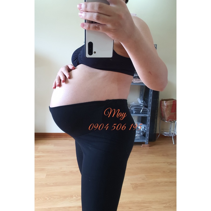 Quần legging bầu dài, Quần legging bầu lửng và Quần legging bầu đùi - Sẵn 2 mẫu chéo cạp và đắp bụng