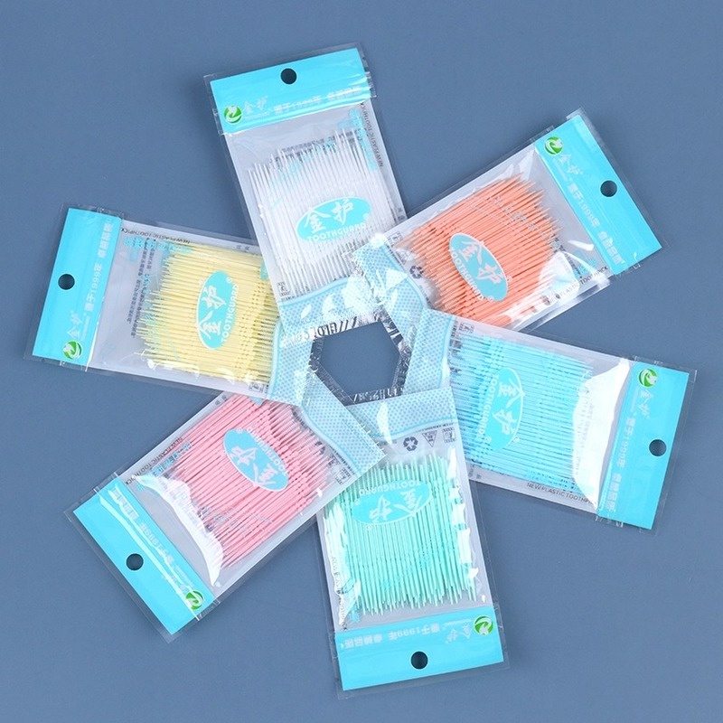 100 PCS Chăm Sóc Răng Miệng Hai đầu Chỉ Nha Khoa Thanh Chải Răng Dụng Cụ Làm Sạch Răng Miệng