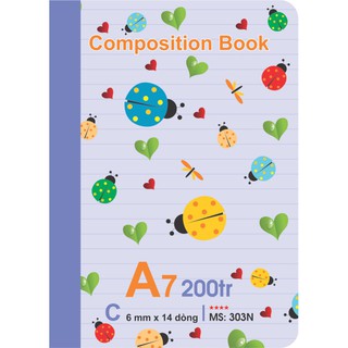 [sỉ ib] Sổ may Klong Composition Book khổ A7- 200 trang; MS 303