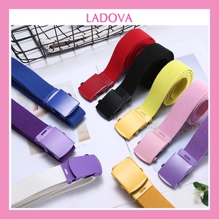 Thắt lưng nữ vải canvas bản nhỏ mặt vuông thời trang cao cấp sành điệu cá tính trẻ trung năng động LADOVA TL05