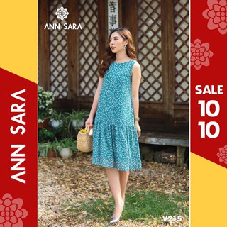 V215 - Đầm suông đuôi cá sát nách hoa xanh nhí ANN SARA