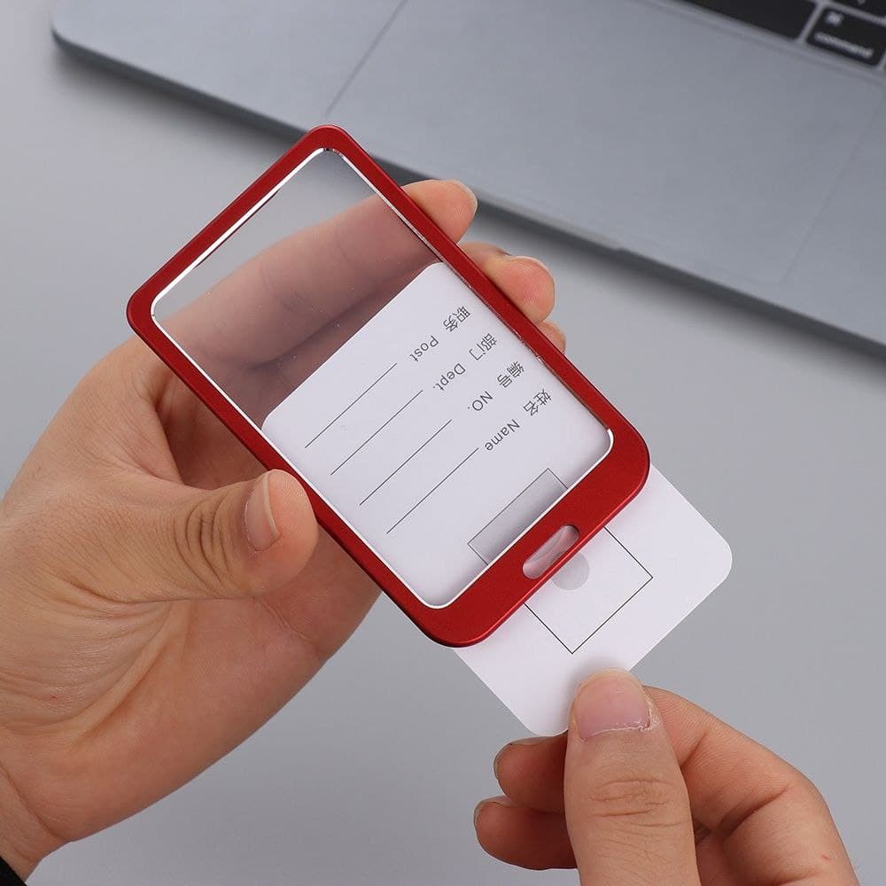 Bao đựng thẻ cao cấp Hàn Quốc bằng kim loại, 5x8 bằng nhôm màu vàng, bạc, thẻ tên nhân viên, thẻ thang máy, ATM