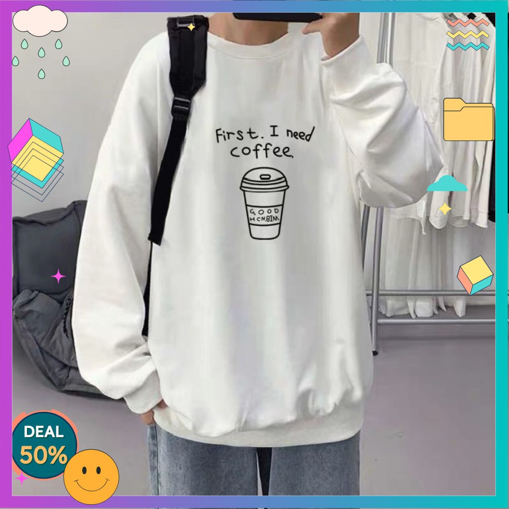 Áo khoác hoodie nam nữ Coffee Hakatop,Áo sweater nỉ form rộng chất đẹp