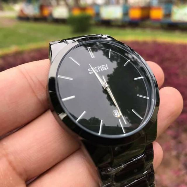 Đồng hồ nam SKMEI khung thép đen lịch lãm sang trọng mẫu hot 2019
