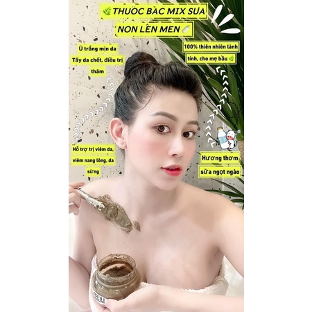 Ủ tẩy da chết thuốc bắc sữa mix non lên men soherbs