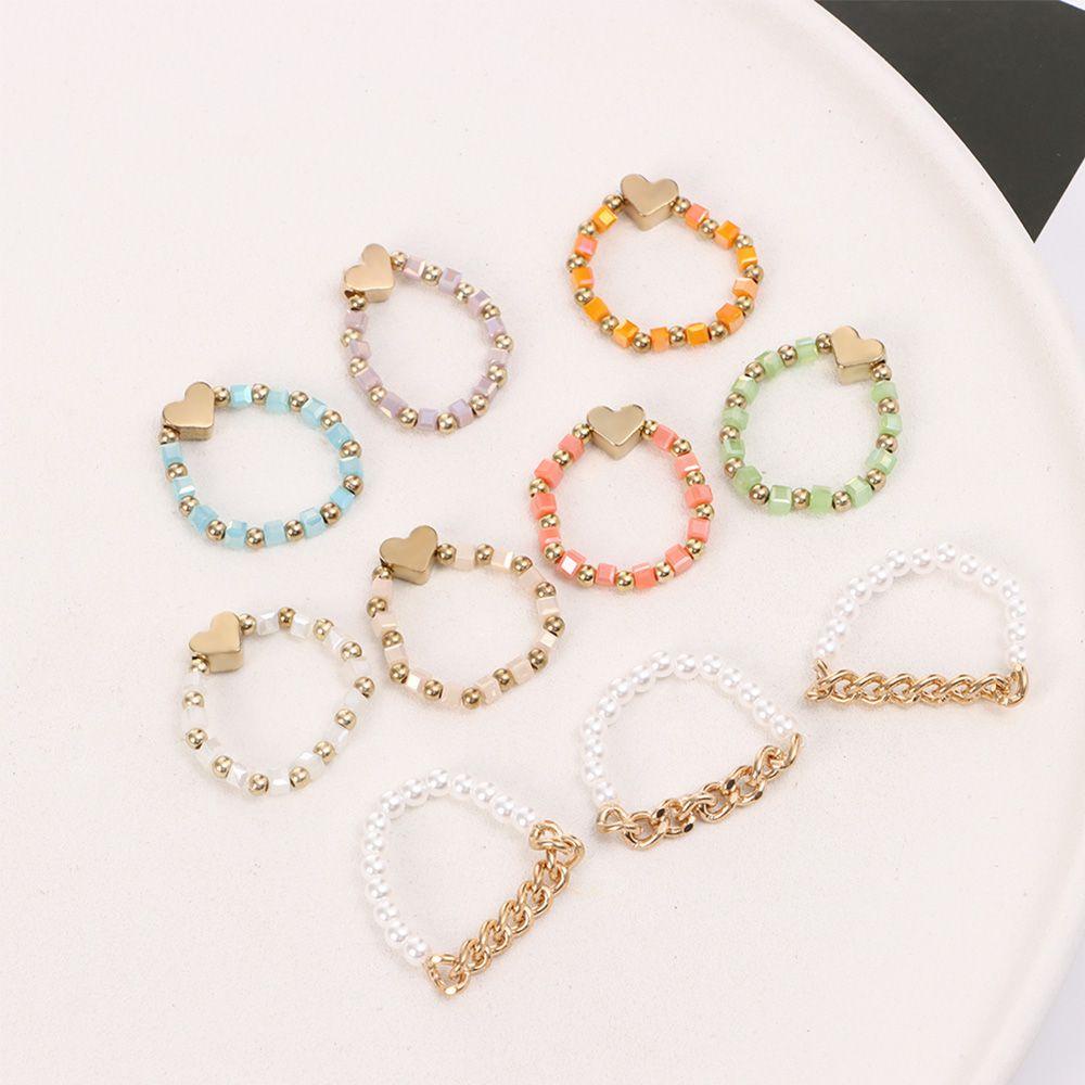 Set 3 Nhẫn Đeo Tay Nhiều Màu Sắc Thời Trang Sành Điệu Cho Nữ