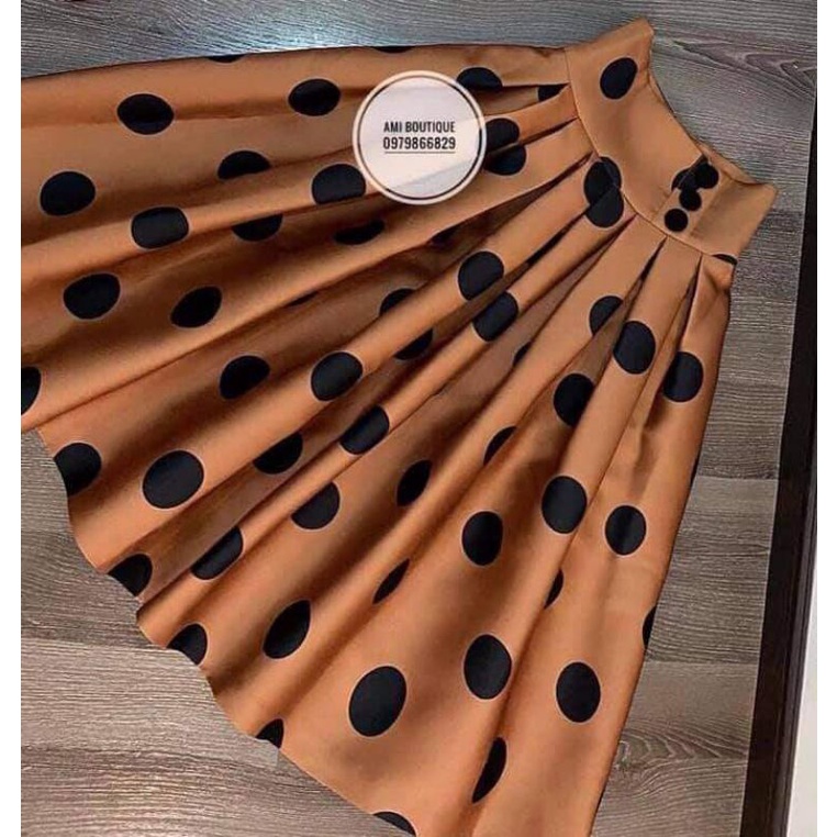 Vải taffta chấm bi to