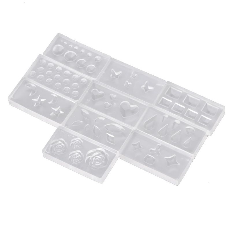Set 10 Khuôn Silicon Mềm 3D Làm Móng Nghệ Thuật