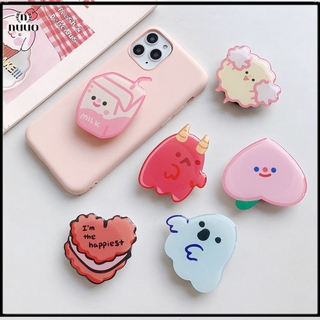 ⋐⋐ new funny cartoon cute foldable mobile phone bracket finger ring bracket handle airbag bracket accessories for iPhone 【nuuo】