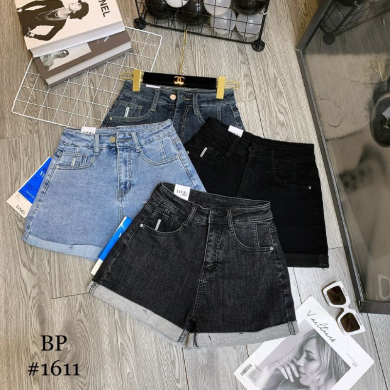 Quần sooc jean trơn gập gấu hàng QCL1