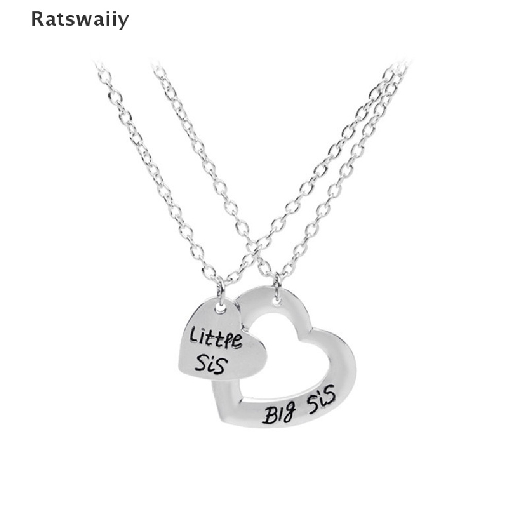 Set 2 Vòng cổ chị em mặt trái tim khắc chữ