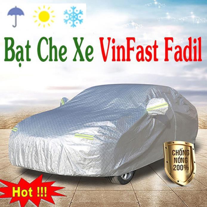 Bạt Phủ Ô Tô #VinFast Fadil CAO CẤP 3 LỚP Tráng Bạc Cách Nhiệt, Chống Nước, Chống Trộm Gương( hàng cao cấp)