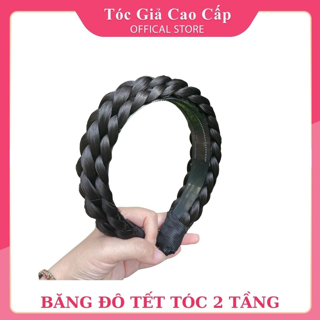 Băng đô tết tóc 2 tầng, 5cm, sợi tơ đẹp, hàng cao cấp