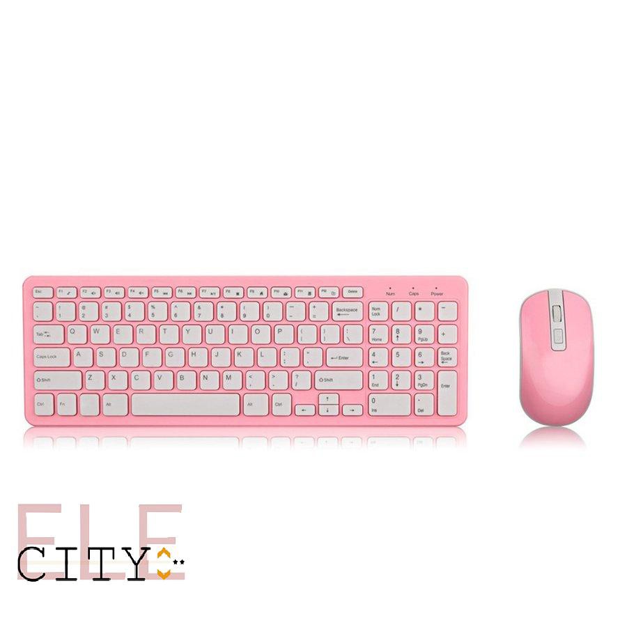 Set 2 Bàn Phím Và Chuột Không Dây 2.4g Cho Pc Laptop Tv