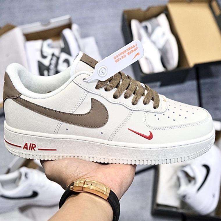 Giày Af1 vệt nâu, Air Force 1 nâu trắng. S29 Full Box