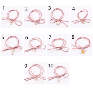Cột tóc màu hường cực đáng yêu