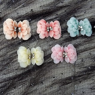 Hoa fan nửa ba tầng - Hoa bột đính móng HN53