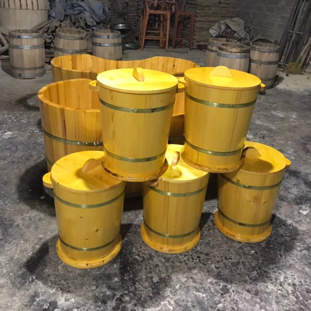 Thùng gỗ đựng gạo