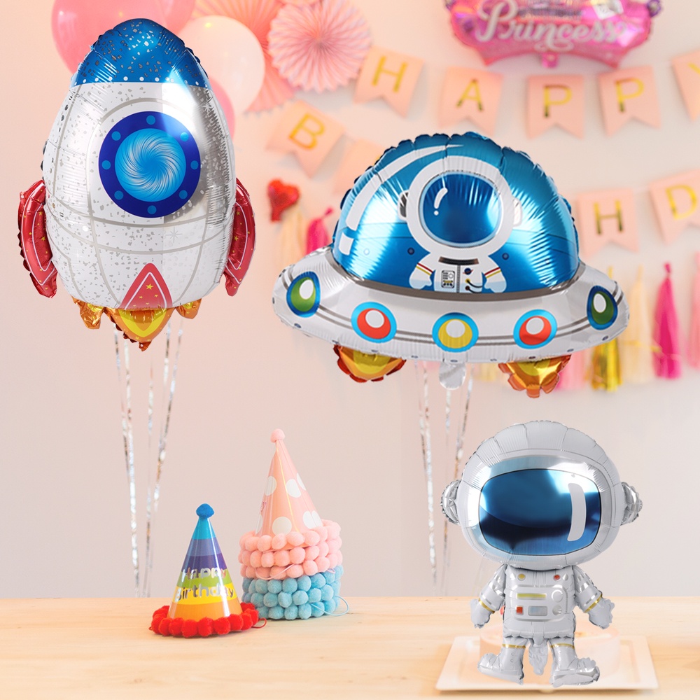 Bong bóng nhôm hình phi hành gia bay UFO 3D
