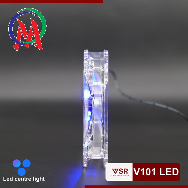 Fan case 120mm trắng V101 trong suôt Có LED
